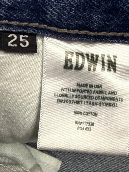 Edwin Tash Jeans Symbol Button Fly Relaxed Distressed Size 25 Women's Cotton - Picture 9 of 10